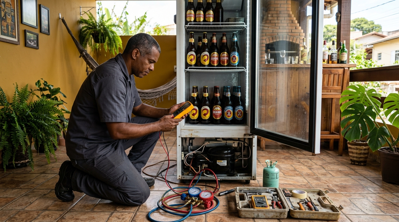 Manutenção da placa eletrônica de cervejeira em Mogi das Cruzes‑SP