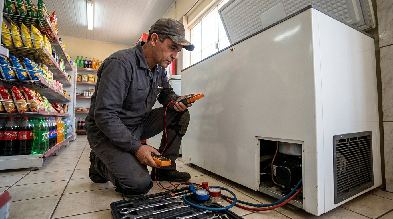 Reparo na placa eletrônica do freezer em Mogi das Cruzes‑SP